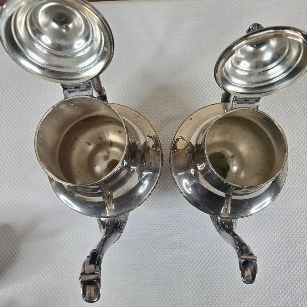 Vintage Benedict Prince Regent Silver Plated Coffee Tea Set Creamer Sugar Bowl